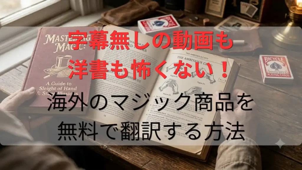 海外のマジック動画や洋書を無料で翻訳する方法を解説したイメージ画像